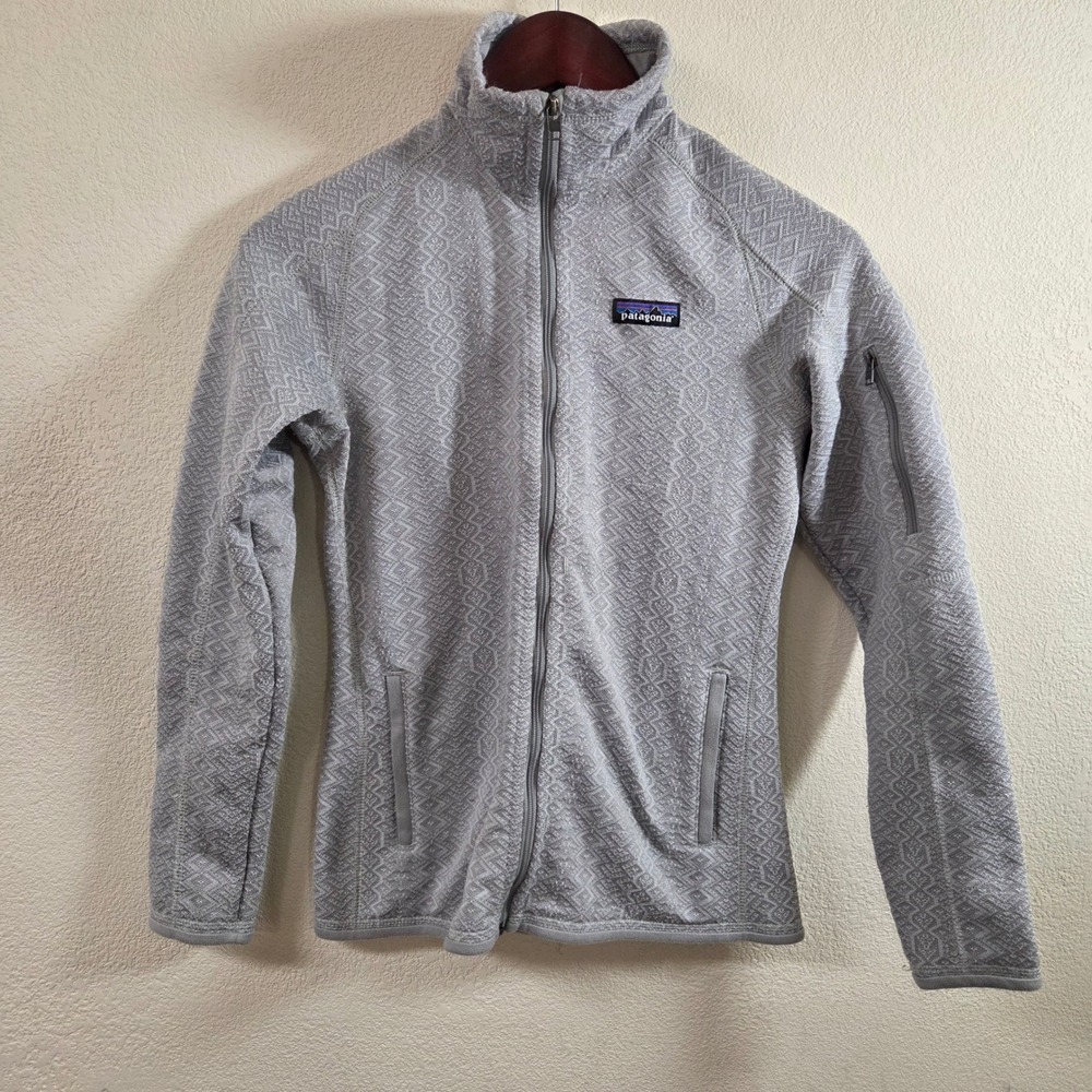 Patagonia Better Sweater Full Zip Fleece Jacket Gray Geometric Nordic Womens XS